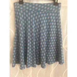 Loft, Light Blue Mini Skirt With White Floral Bursts, Size Small